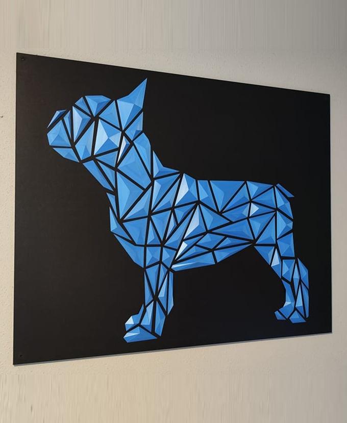 Geometric French Bulldog wall art 3d model