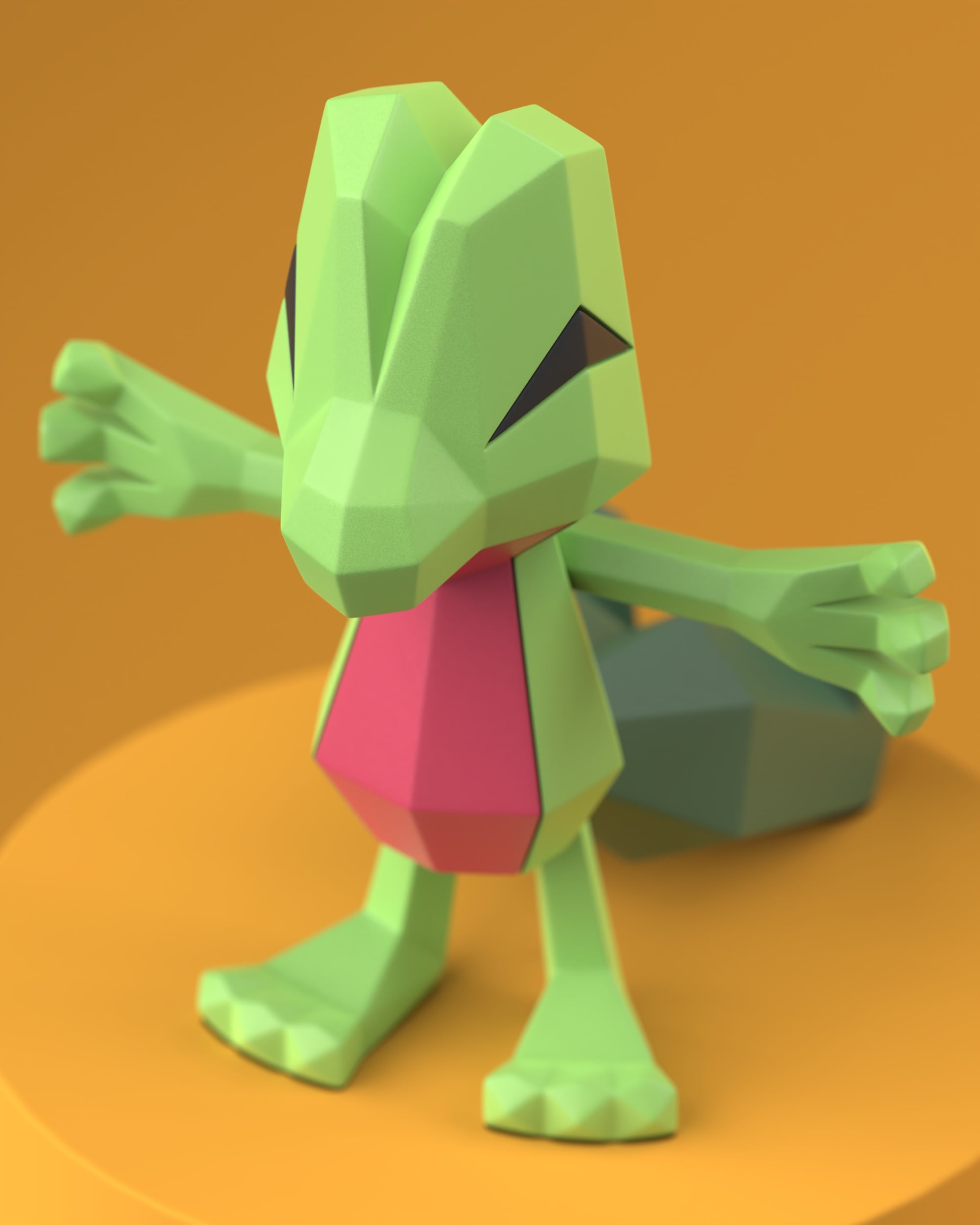 Low-poly Treecko 3d model