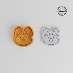 Rabbit Cookie Cutter & Stamp Set, Cute Bunny Shapes, Perfect for Cookies or Fondant, Includes 6 Pieces in Small, Medium, Large Sizes PRODUCT_5575 3d model
