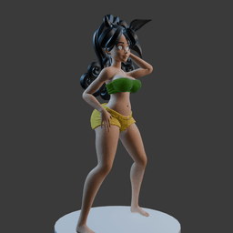 Sexy Toon Girl STL Pinup Style 3D Printable Figure v2 3d model