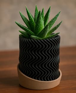 WAVE PLANTER (WAMEO) - WITH DRIP TRAY / MODERN PLANTER DESIGN / HOMGARDEN 3d model