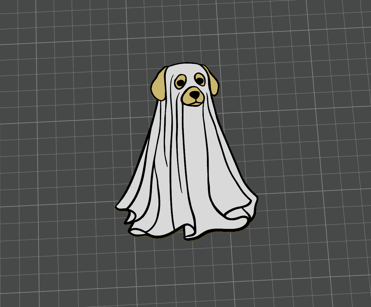 Sheet Ghost Dog Magnets 3d model