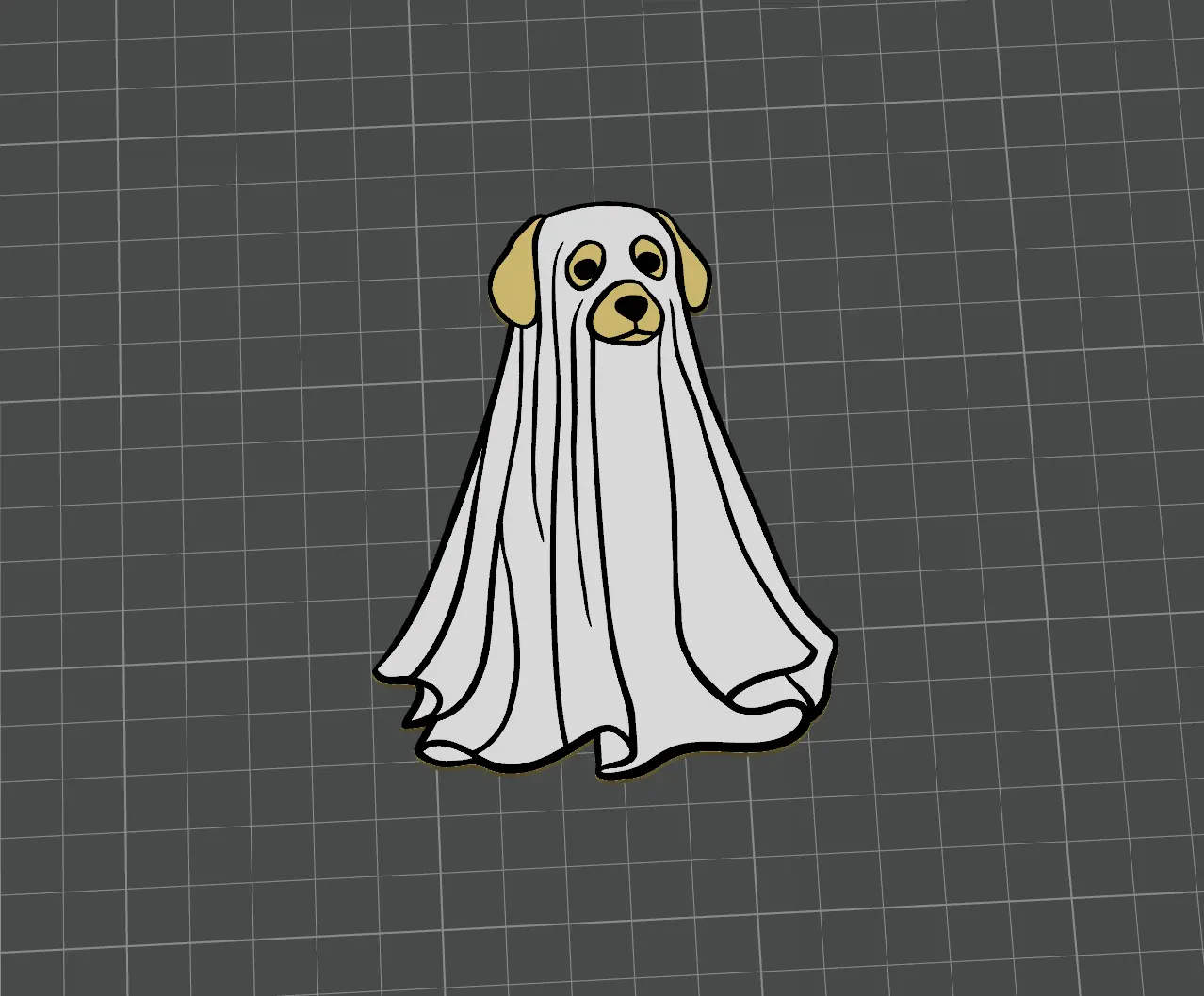 Sheet Ghost Dog Magnets 3d model