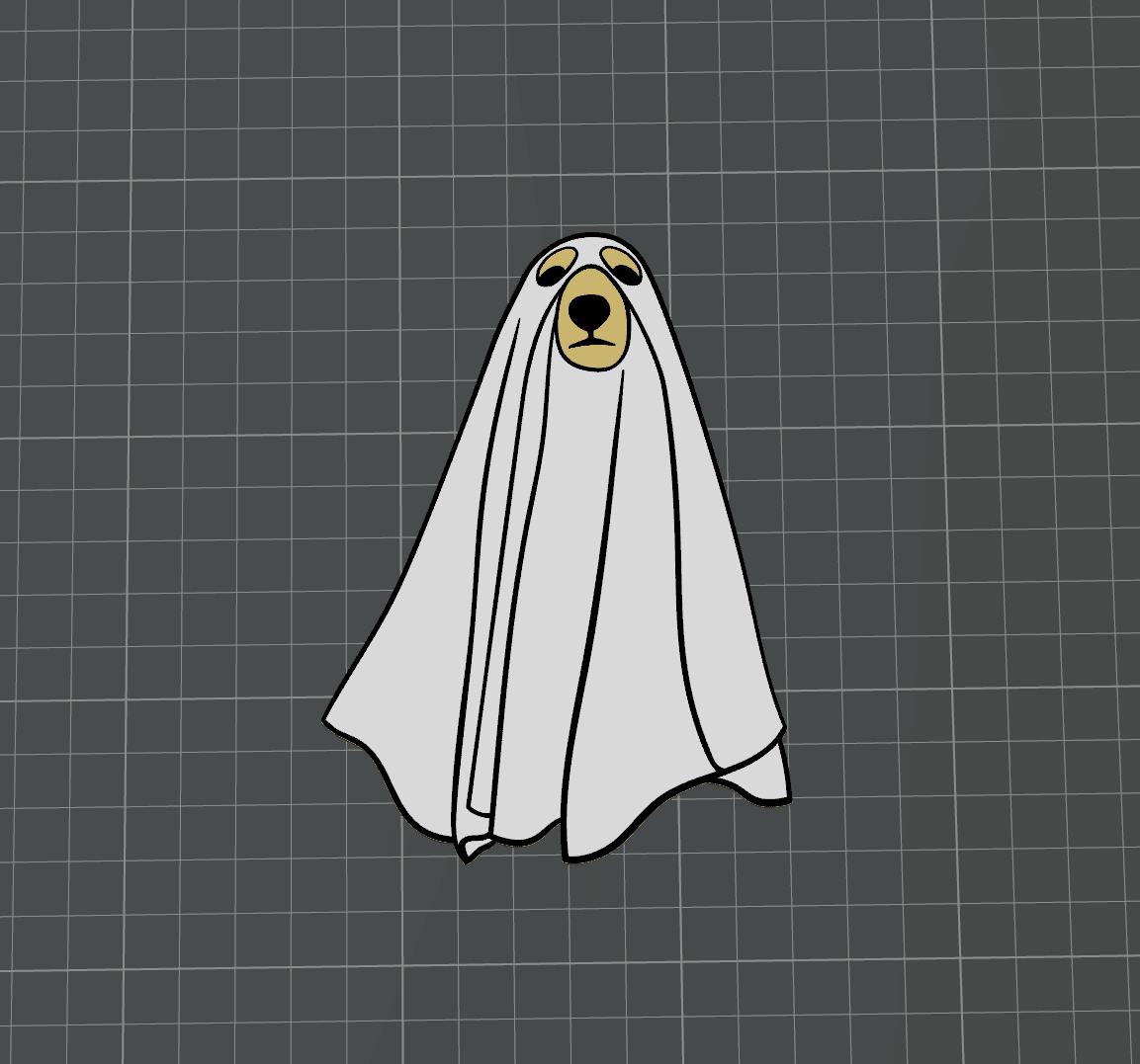 Sheet Ghost Dog Magnets 3d model