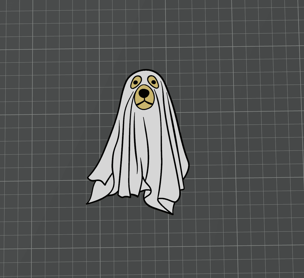 Sheet Ghost Dog Magnets 3d model