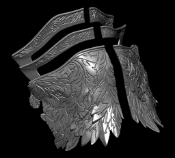 VARGRAM SCALE 2 HOLES.stlVARGRAM THE RAGING WOLF CHESTPLATE PAULDRONS AND SCALES life size cosplay a 3d model