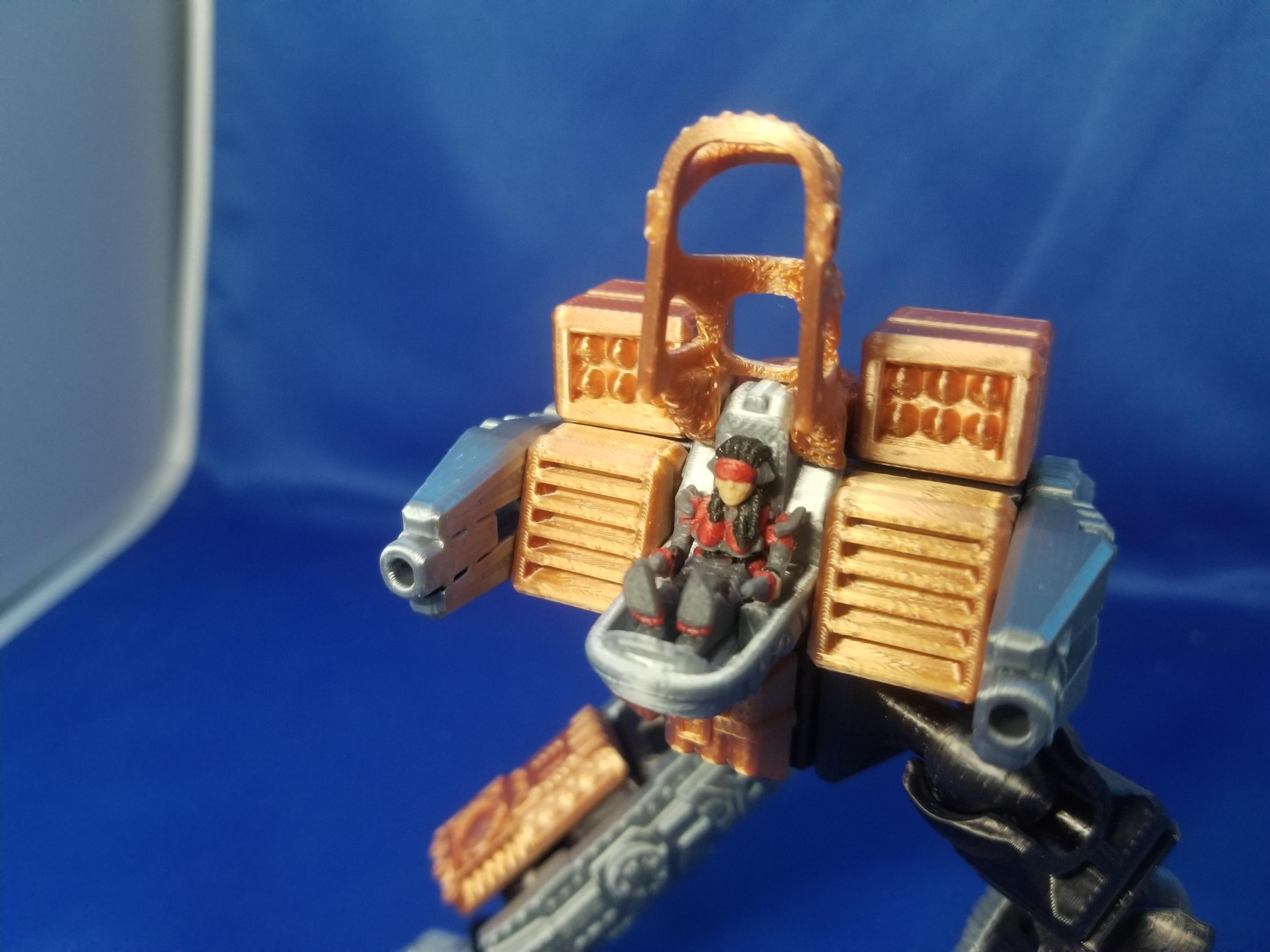 PrintABlok Chicken Walker Mech with pilot Blaze Articulated Construction Toy 3d model