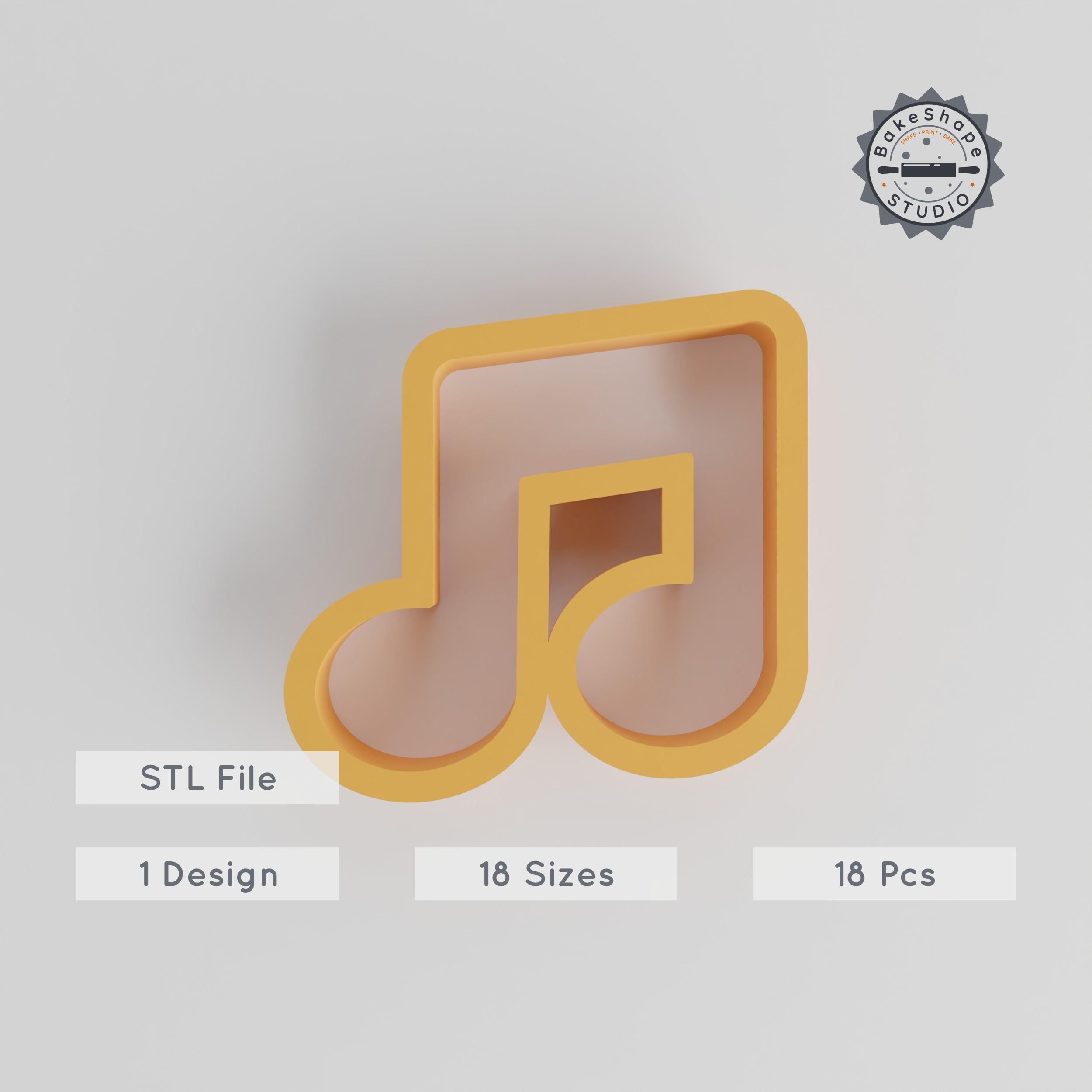 Music Note Shape Cutter Set, 18 Sizes, Perfect for Cookies, Fondant & Clay PRODUCT_107 3d model