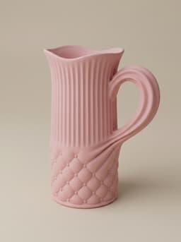 Tufted Coquette Pitcher Vase | Grandmillennial Ribbed Decor 3d model