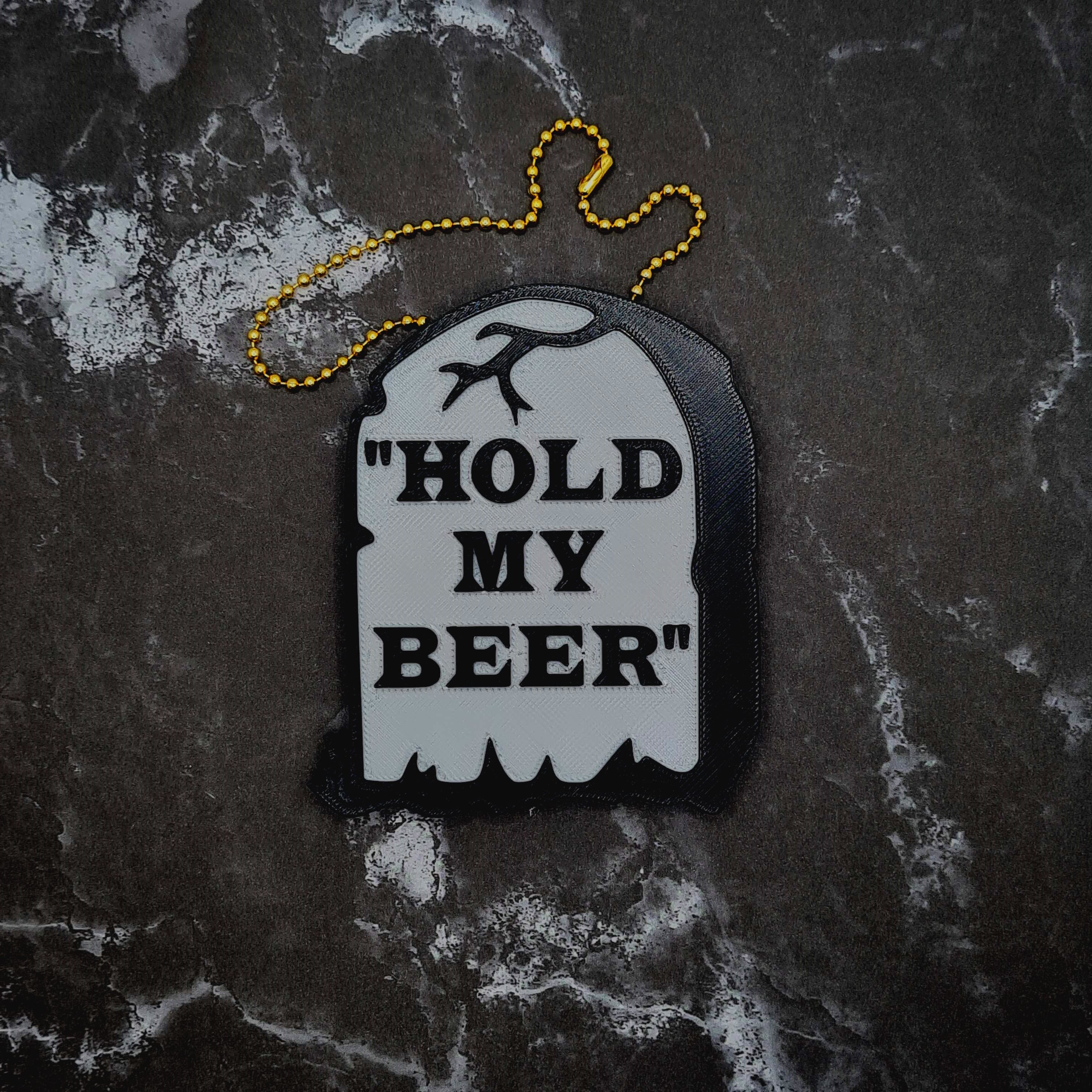 Hold My Beer Gravestone Charm 3d model