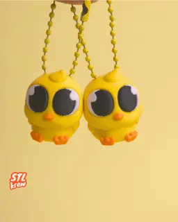 Cute duck charm, keychain - Puffy 3d model