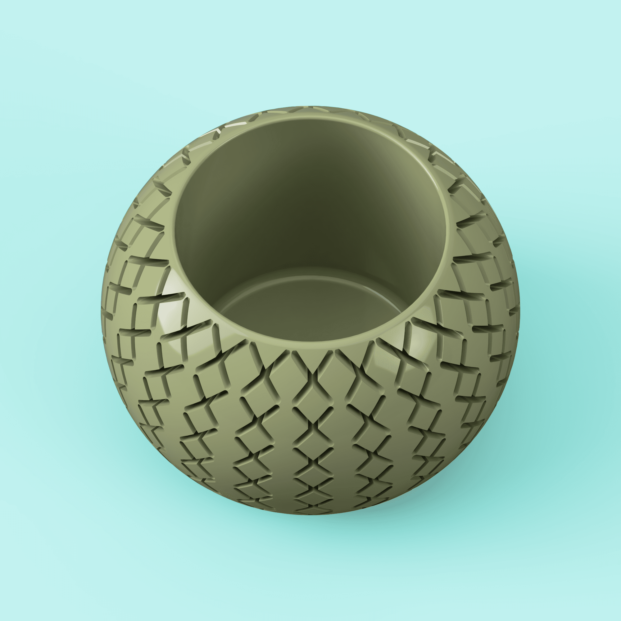 Cross Hatch Faceted Planter 3d model
