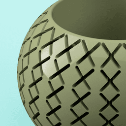 Cross Hatch Faceted Planter 3d model