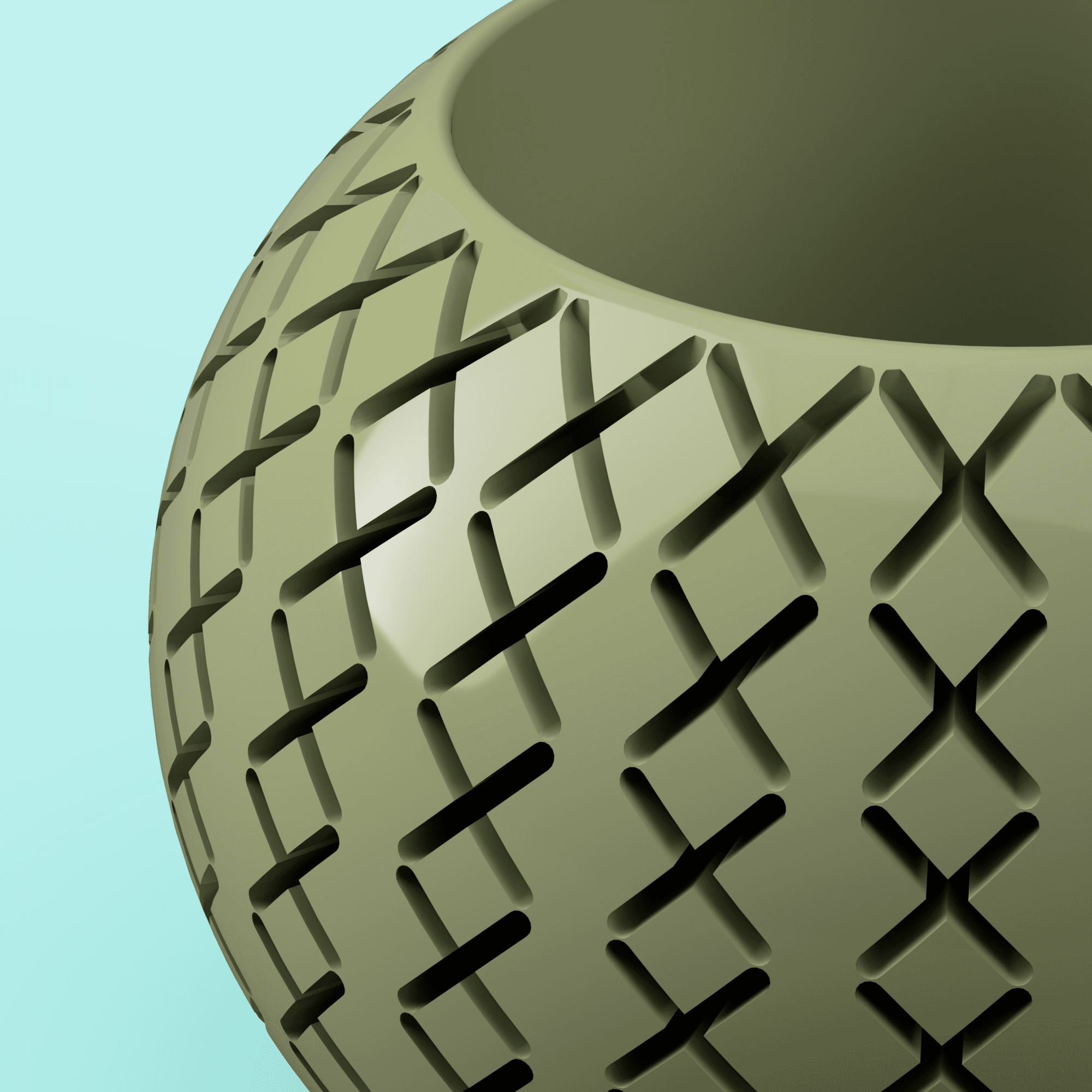 Cross Hatch Faceted Planter 3d model