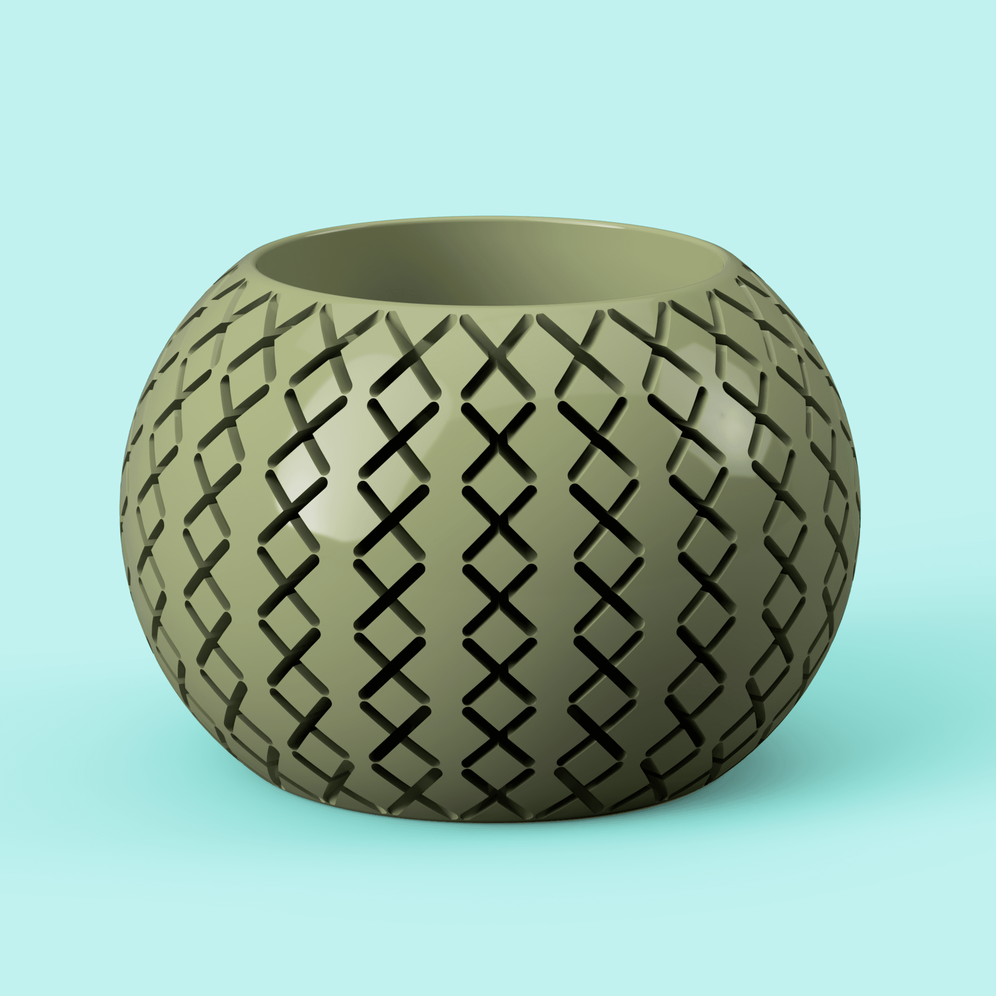 Cross Hatch Faceted Planter 3d model