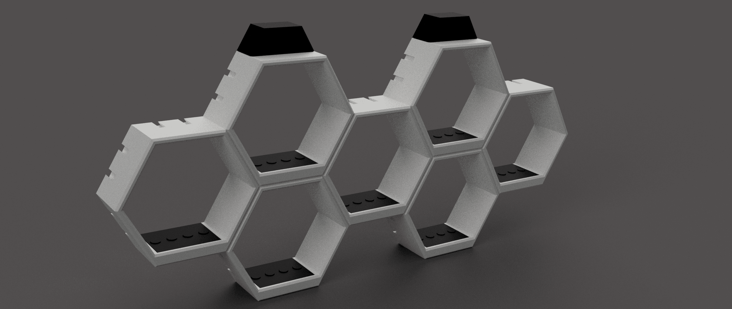 Hex Lego Shelf Display - Starter Pack 3d model