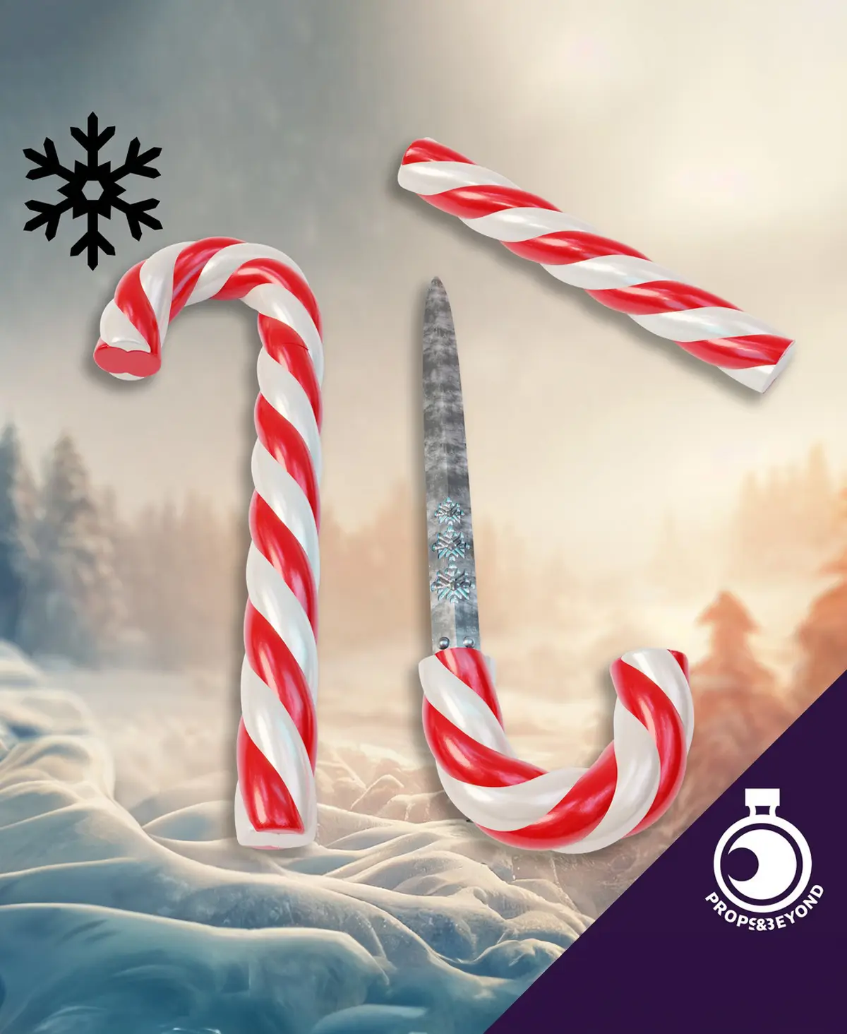 Candy Cane Dagger 3d model