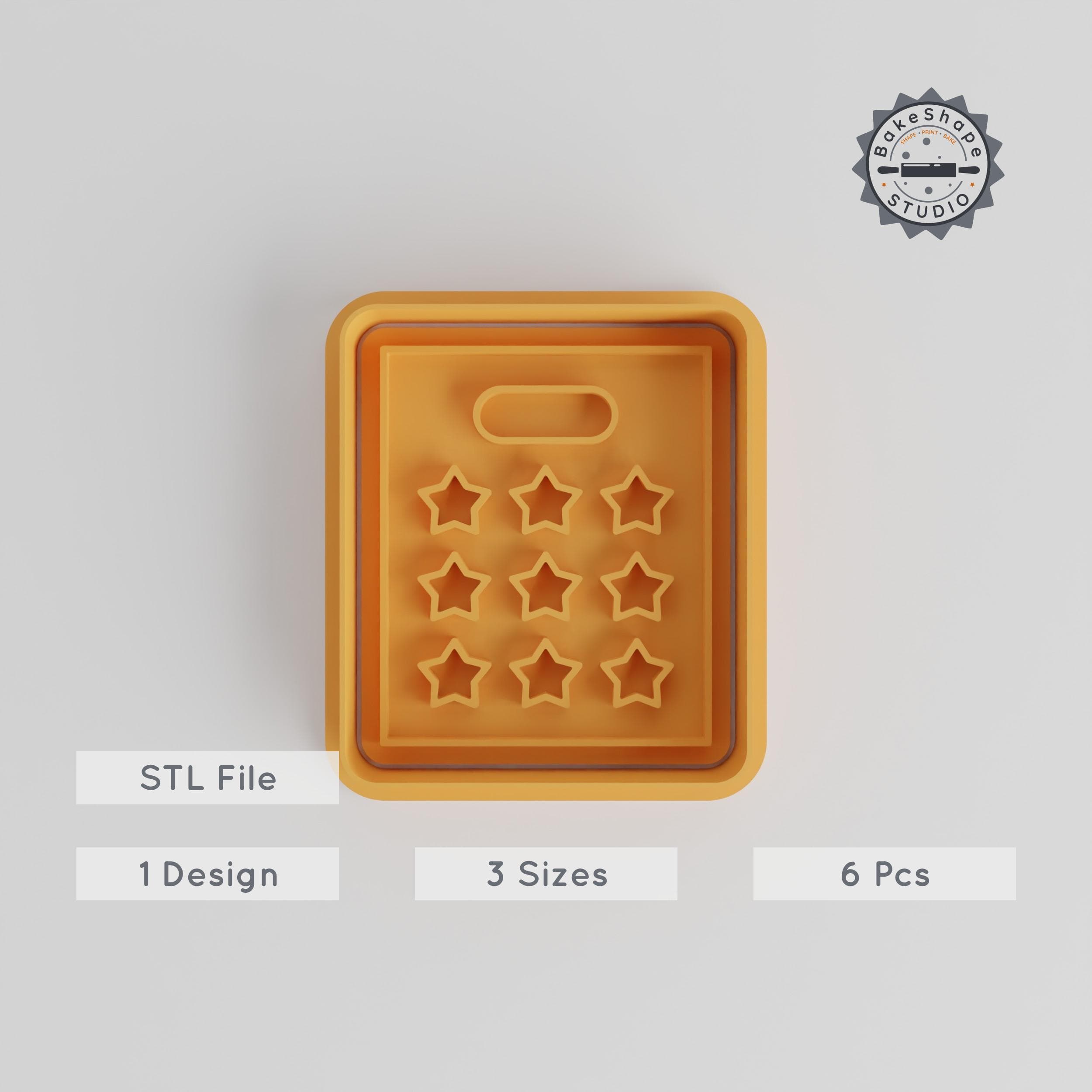 Cookie & Fondant Shape Cutter Stamp Set, S/M/L Sizes, 6 Pieces, School Labels, Student Stickers, Academic Badges, Education Decals PRODUCT_2962 3d model