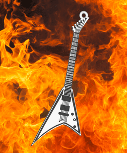 Guitar Jackson Randy Rhodes Flying V keychain, dogtag, earrings, logo 3d model
