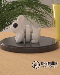 Buny rabbit - Articulated Version & Keychain 3d model