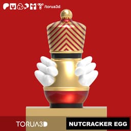 Nutcracker egg for Christmas decoration - Print in place - No supports - STL 3d model