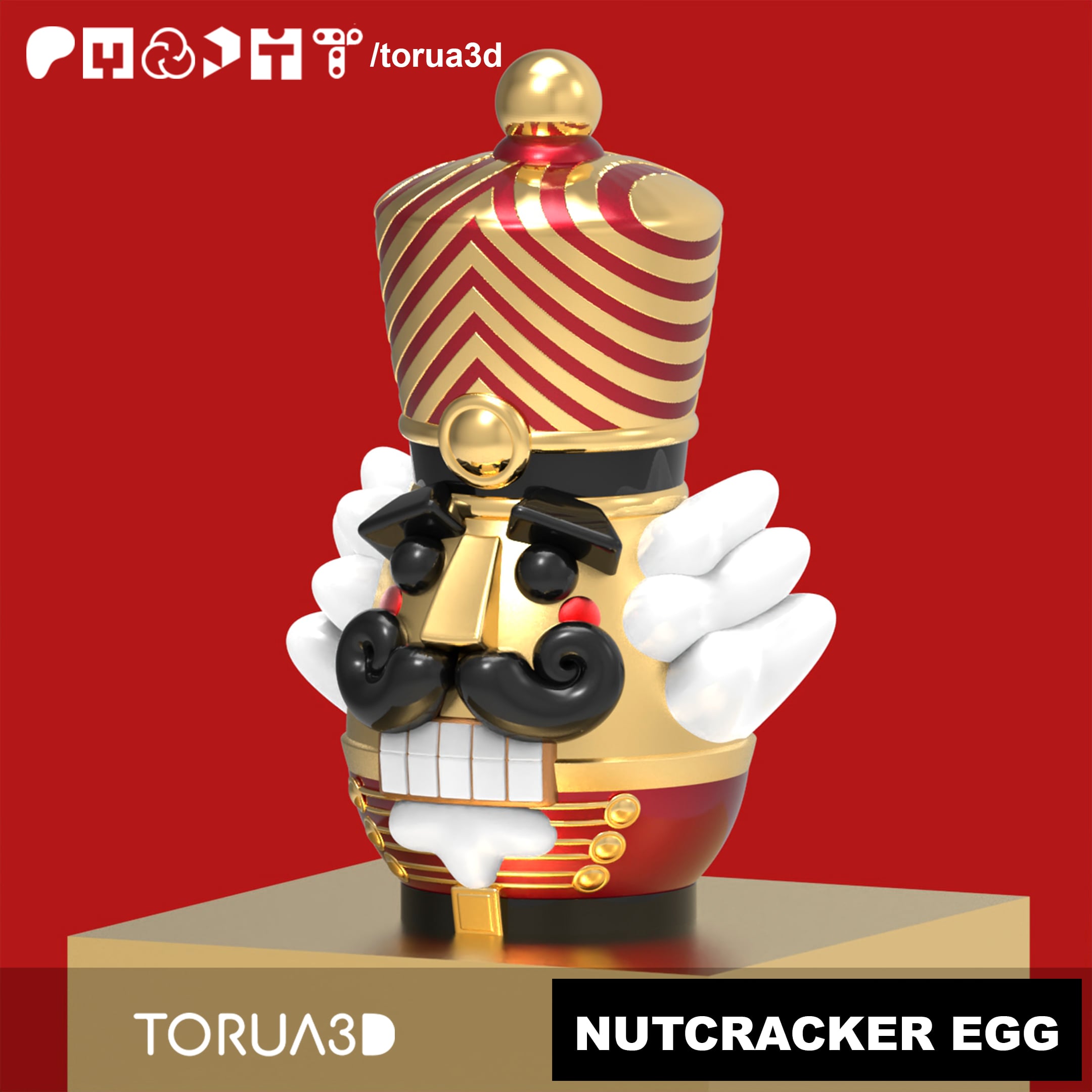 Nutcracker egg for Christmas decoration - Print in place - No supports - STL 3d model