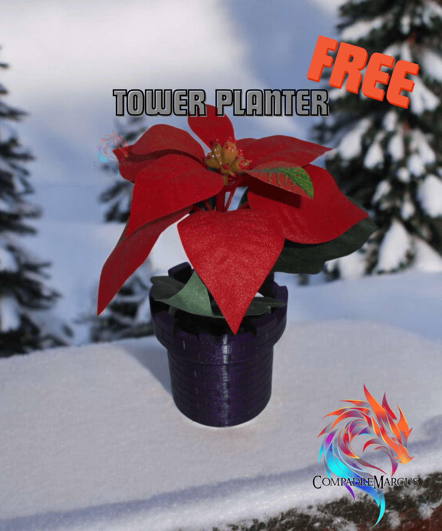 Medieval castle tower planter / no supports / 3mf included 3d model