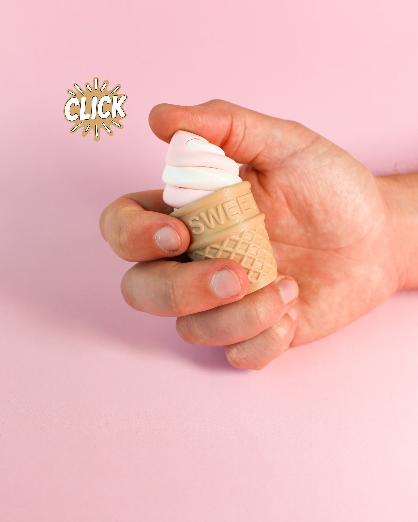 Ice Cream Fidget Clicker Keychain 3d model