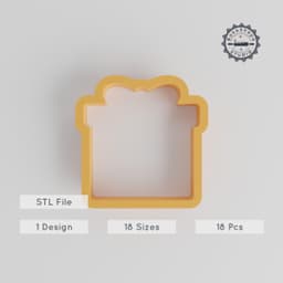 Gift Box Shape Cutter, 18 Sizes, Perfect for Cookies & Fondant, Cookie Cutter Set PRODUCT_1430 3d model