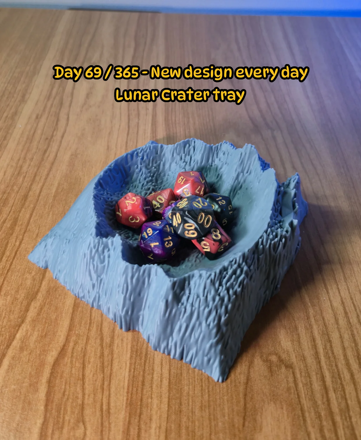Lunar Crater Desk Tray 3d model