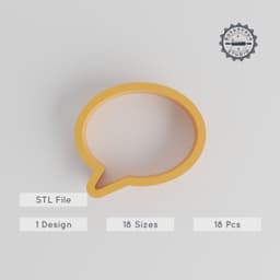 Talk & Chat Bubble Shape Cutter Pack, 18 Sizes, Perfect for Cookies, Fondant, Clay, Comic & Speech Crafts PRODUCT_3630 3d model