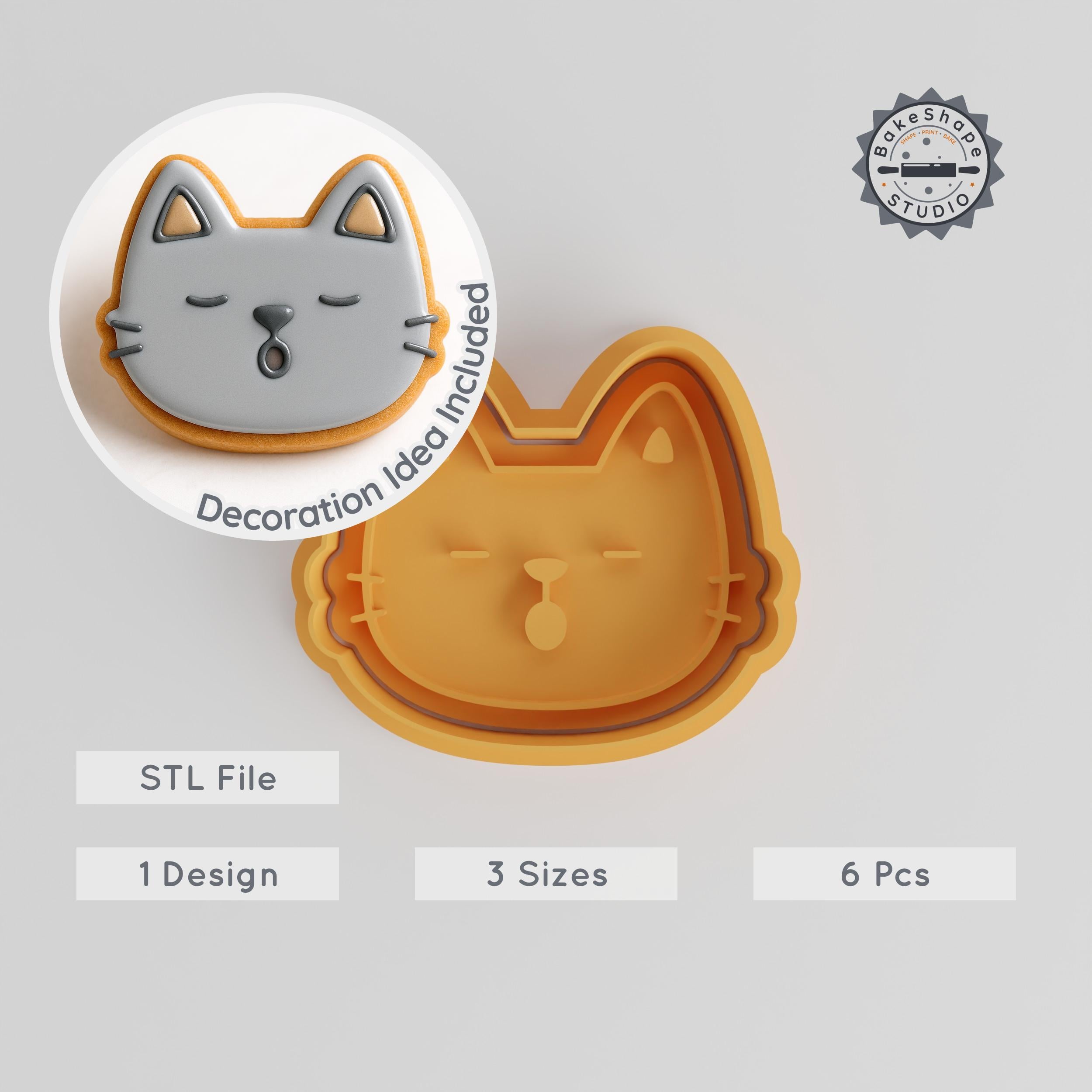 Sleeping Shape Cutter & Stamp Set, Perfect for Cookies & Fondant, 6 Pieces, 3 Sizes, Dream & Rest Theme PRODUCT_855 3d model