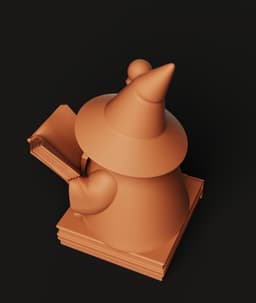 Wizard Gnome Statue | Miniature Mage on Books | Fantasy Scholar Figurine | 3D Printed D&D Decor 3d model