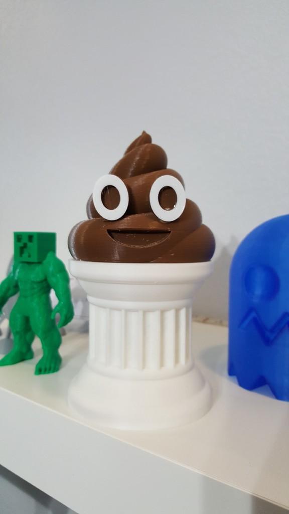 Poop Emoji Trophy With Eye Rings 3d model