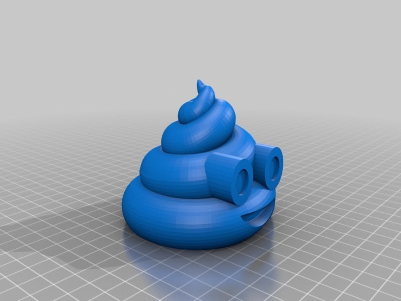 Poop Emoji Trophy With Eye Rings 3d model