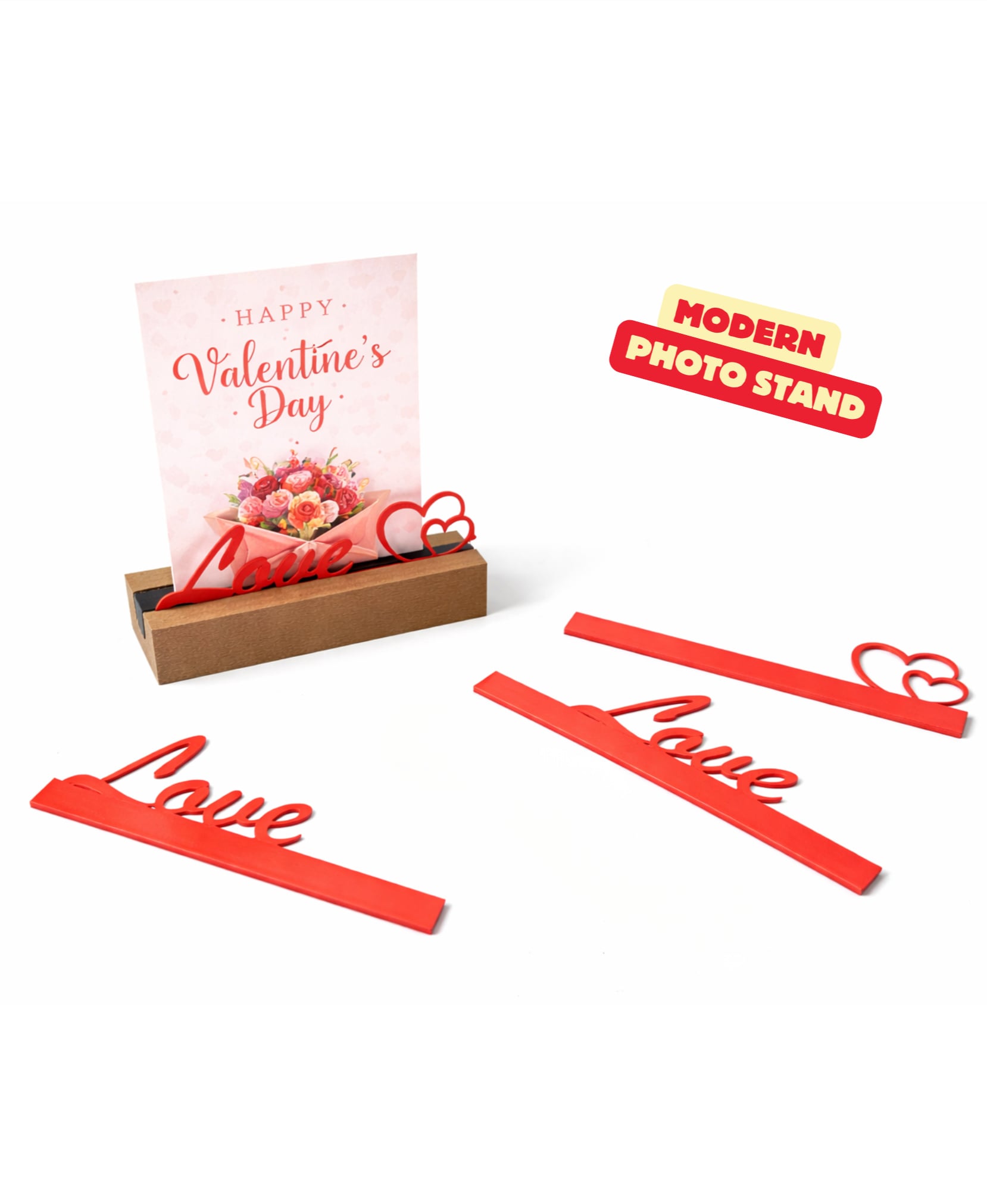 MODERN PHOTO STAND / PHOTO HOLDER / MODERN HOMEDECOR / VALENTINESDAY GIFT / LOVE 3d model
