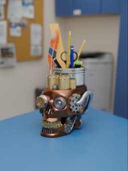 Steampunk skull Pencil holder 3d model