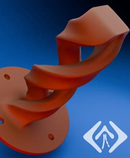 Twisted Furniture leg 20cm 3d model