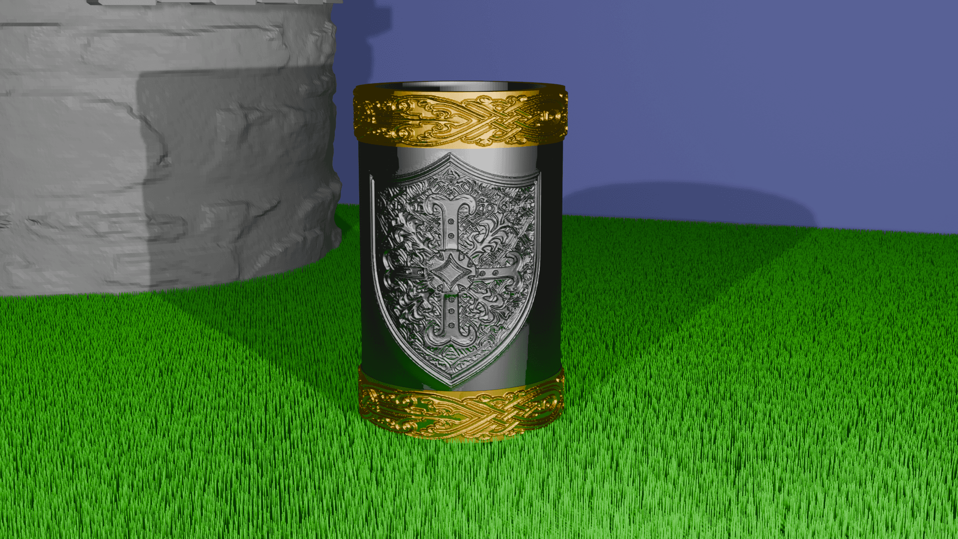 Medieval Shield Beer Can Holder 3d model