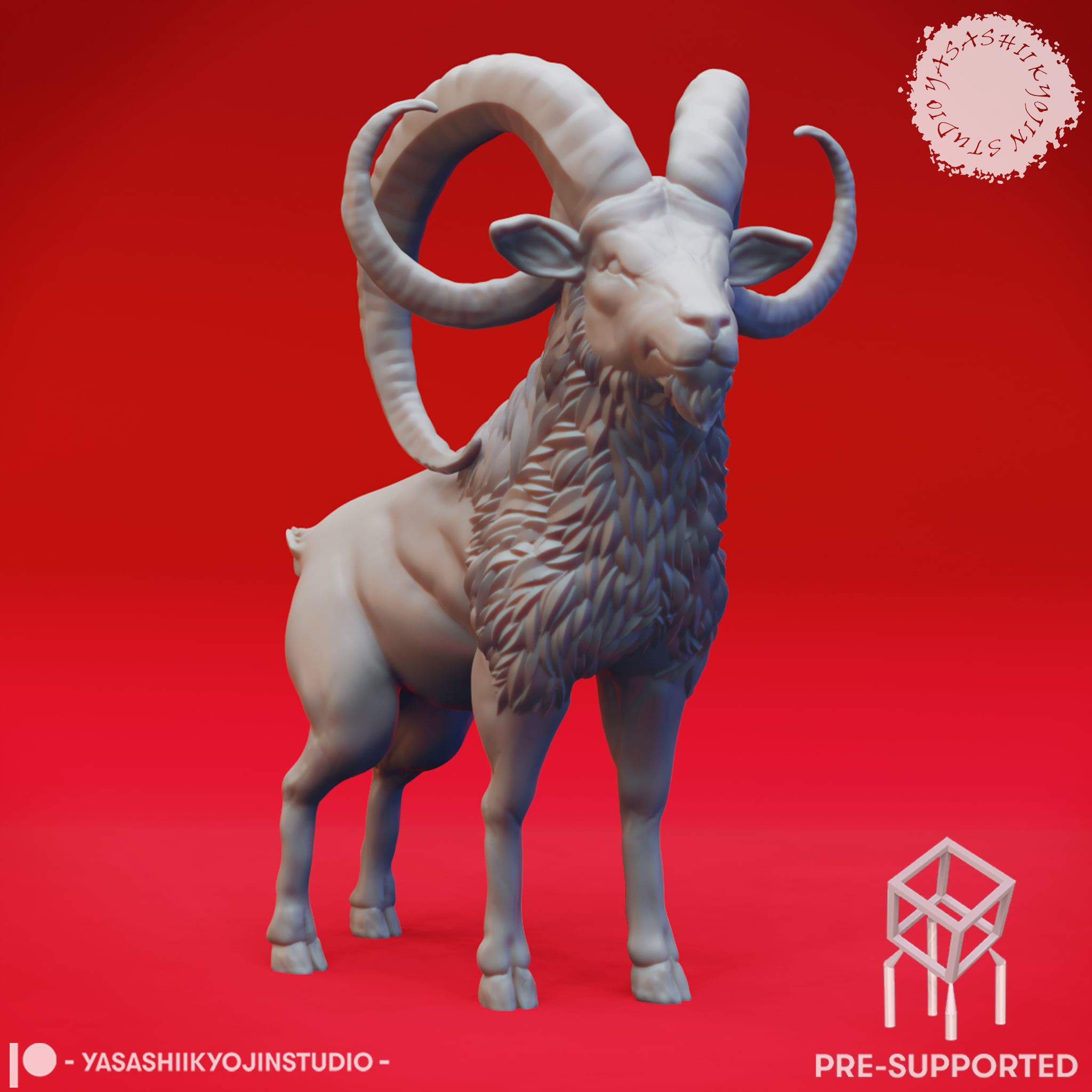 Giant Goat - Tabletop Miniature (Pre-Supported) 3d model