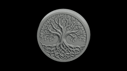 Tree of Life Circle Plaque STL - Printable Spiritual Decor Object 3d model