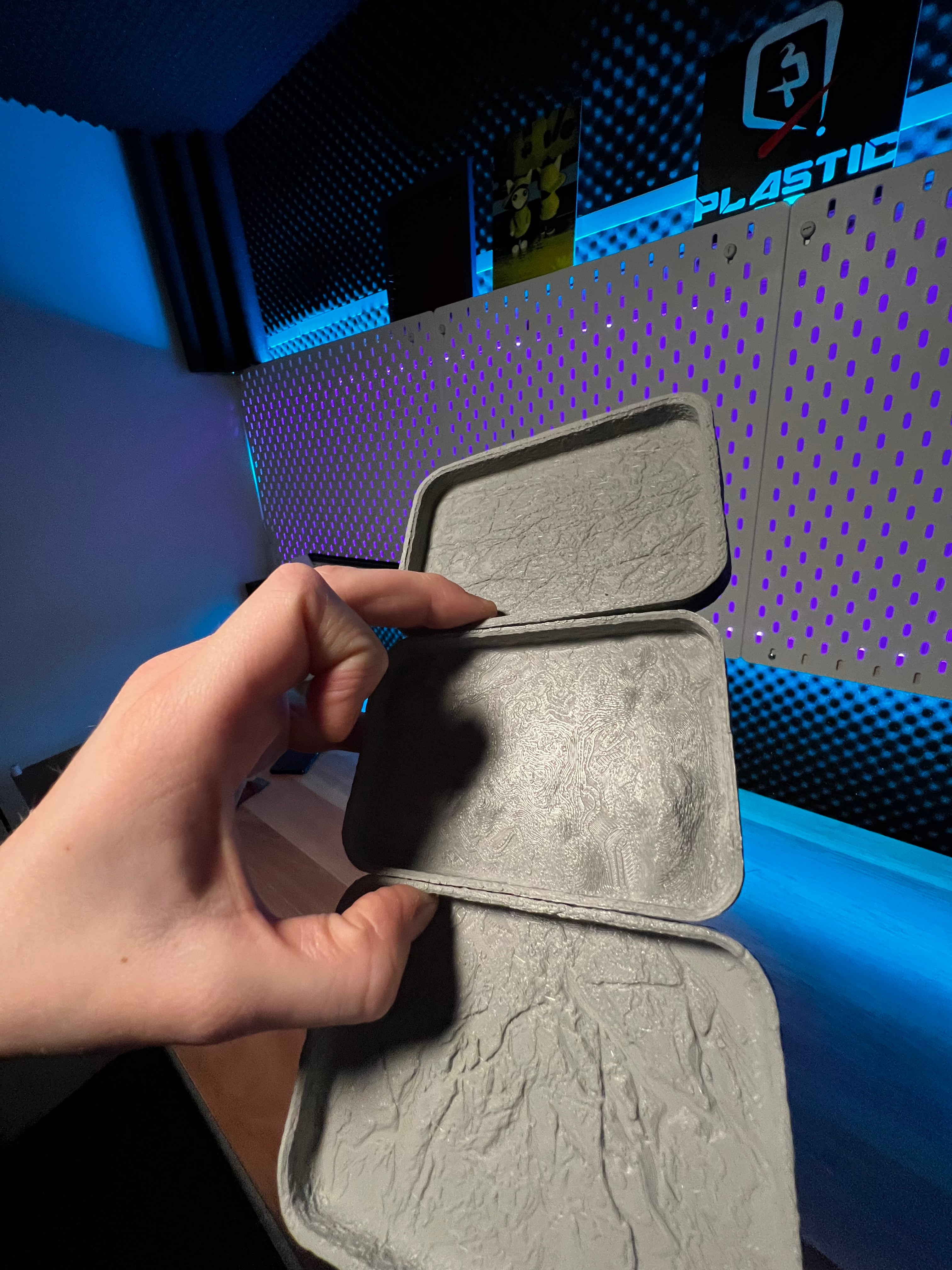 Rock/Stone Textured Trays 3d model