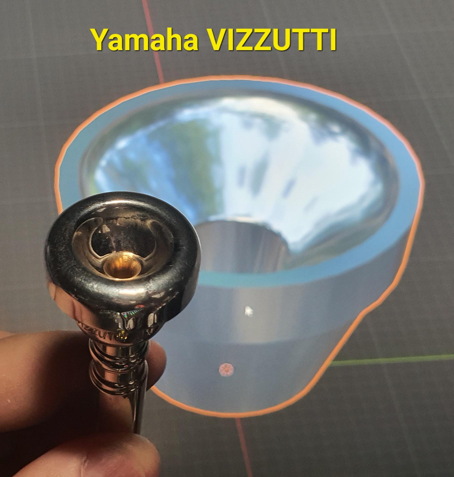 Trumpet MP Adaptor for Multipiece Mouthpiece - Version 2 with V Cup design similar to Yamaha Vizzutti that I have. But has more of a V shape. - 3d model