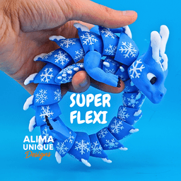 XXL Snowflake Dragon / With and Without Wings / Articulated fidget toy 3d model
