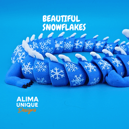 XXL Snowflake Dragon / With and Without Wings / Articulated fidget toy 3d model