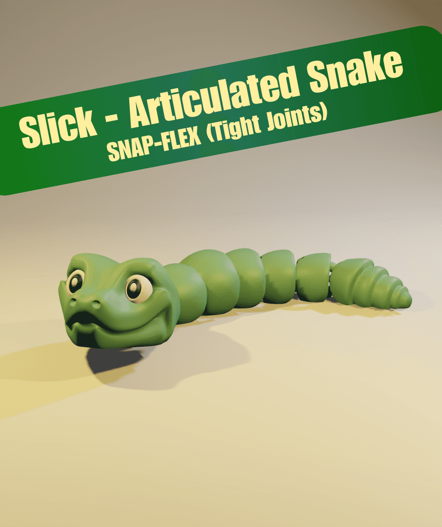 Slick - Articulated Snake Snap-Flex Fidget (Tight Joints) 3d model