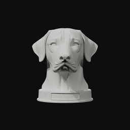 Rhodesian Ridgeback Dog Bust with Nameplate - 3D Printable Pet Memorial Statue 3d model