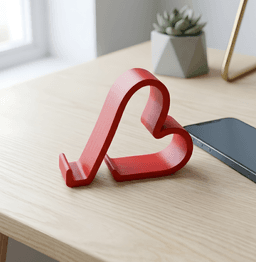 Heart Phone Stand STL | Minimalist Smartphone Holder | Iphone Phone Ipad Tablet Holder STL 3d model