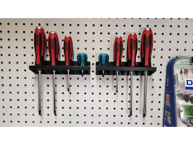 Vessel Megadora Screwdriver Set 1/4" Pegboard Wall Mount 3d model