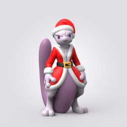 Christmas Mewtwo (Easy Print No Supports) 3d model